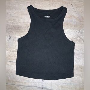 (Bin 6) Wild Fable, black cropped muscle tank top, Size S